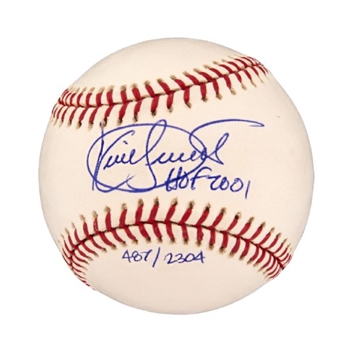 Kirby Puckett Singled Signed OAL Budig Baseball with Hall of Fame Inscription